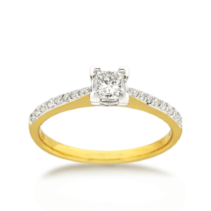 18ct Brilliant-cut 0.51ct TDW Diamond Shoulder Solitaire