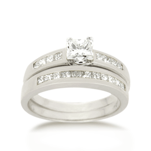 18ct Princess-cut 0.76ct TDW Diamond Bridal Set