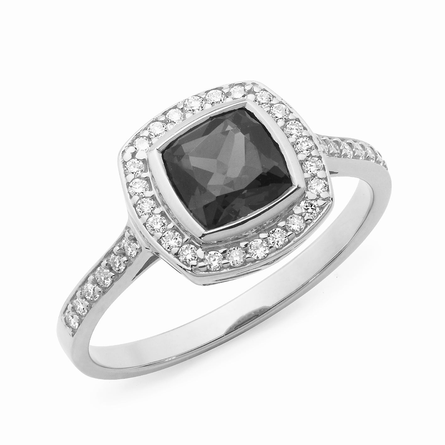 MMJ - Garnet & Diamond Claw/Bead Set Dress Ring