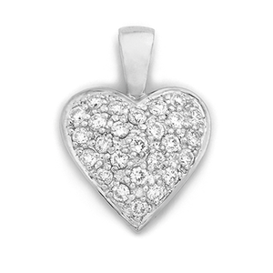 9ct Gold Pave Heart Pendant