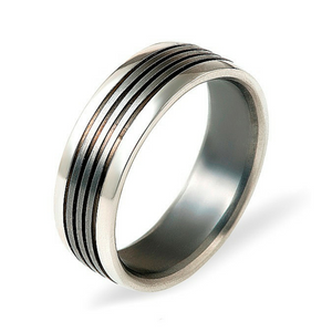 Dora 9ct White Gold & Titanium ring
