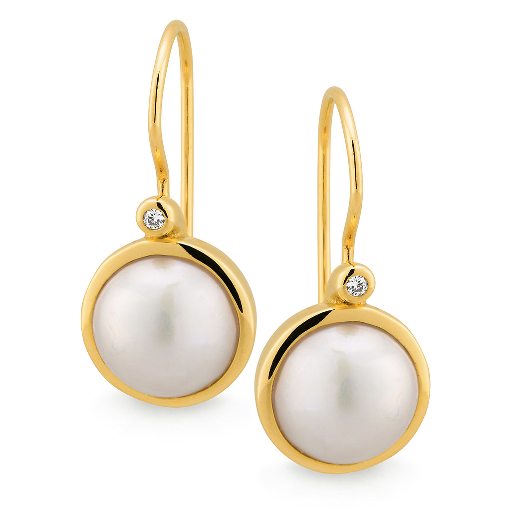 MMJ - Mabe Pearl & Diamond Earring
