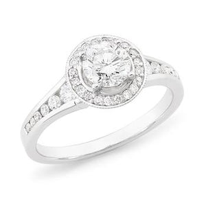 MMJ - Diamond Halo Engagement Ring