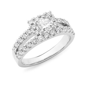 MMJ - Diamond Halo Engagement Ring