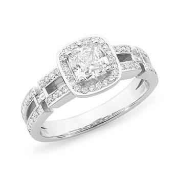 MMJ - Diamond Shoulder Stone Engagement Ring