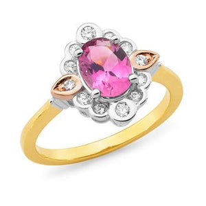 MMJ - Pink Tourmaline & Diamond Dress Ring