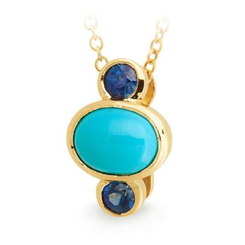 MMJ - Turquoise & Sapphire Pendant