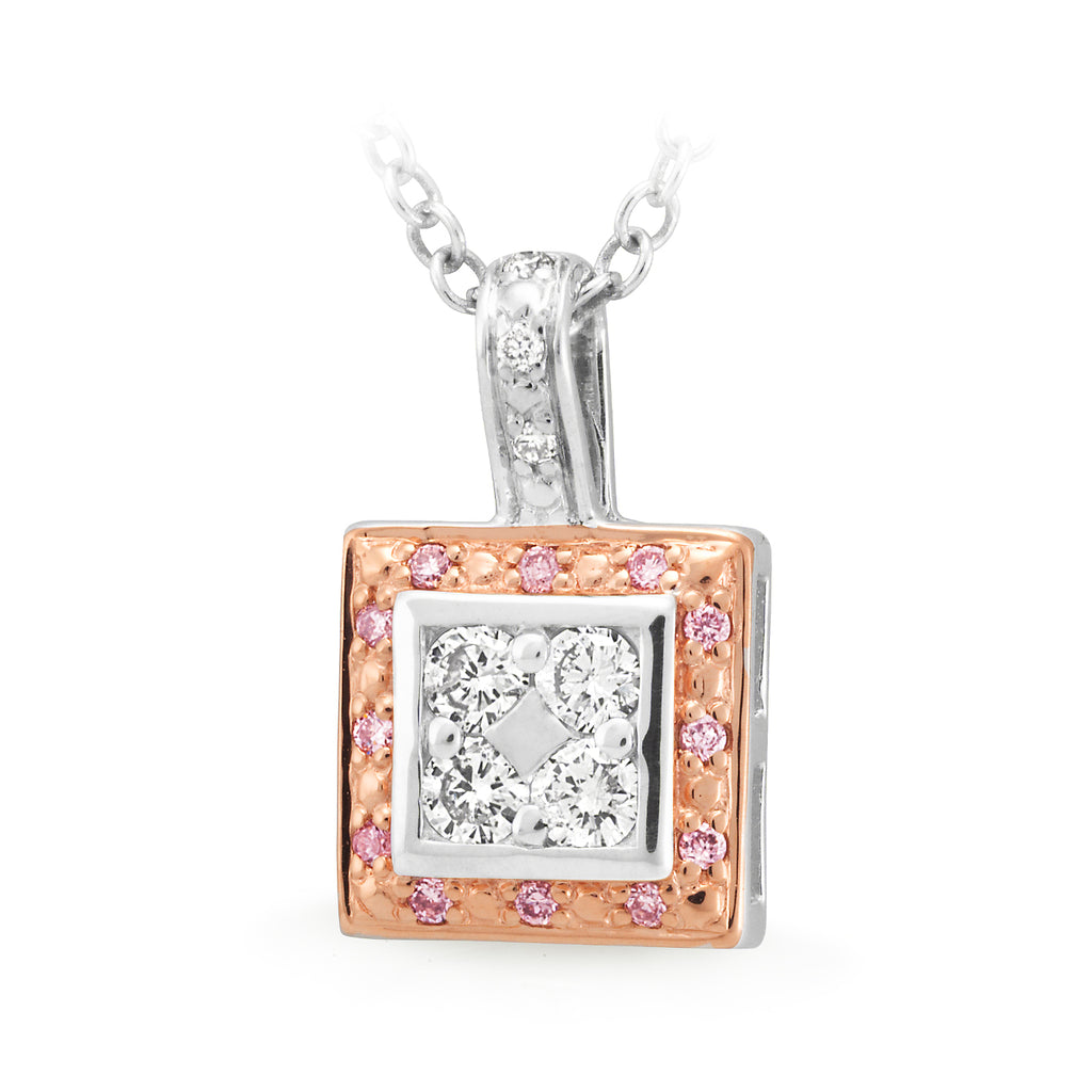 MMJ - Pink Diamond Bead Set Pendant